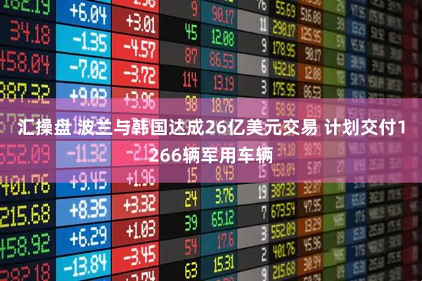 汇操盘 波兰与韩国达成26亿美元交易 计划交付1266辆军用车辆